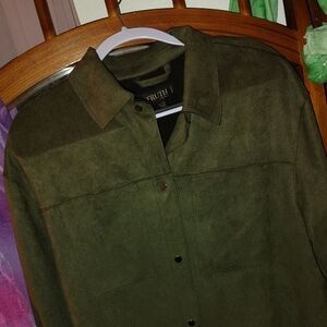 Truth Olive Suede Shirt